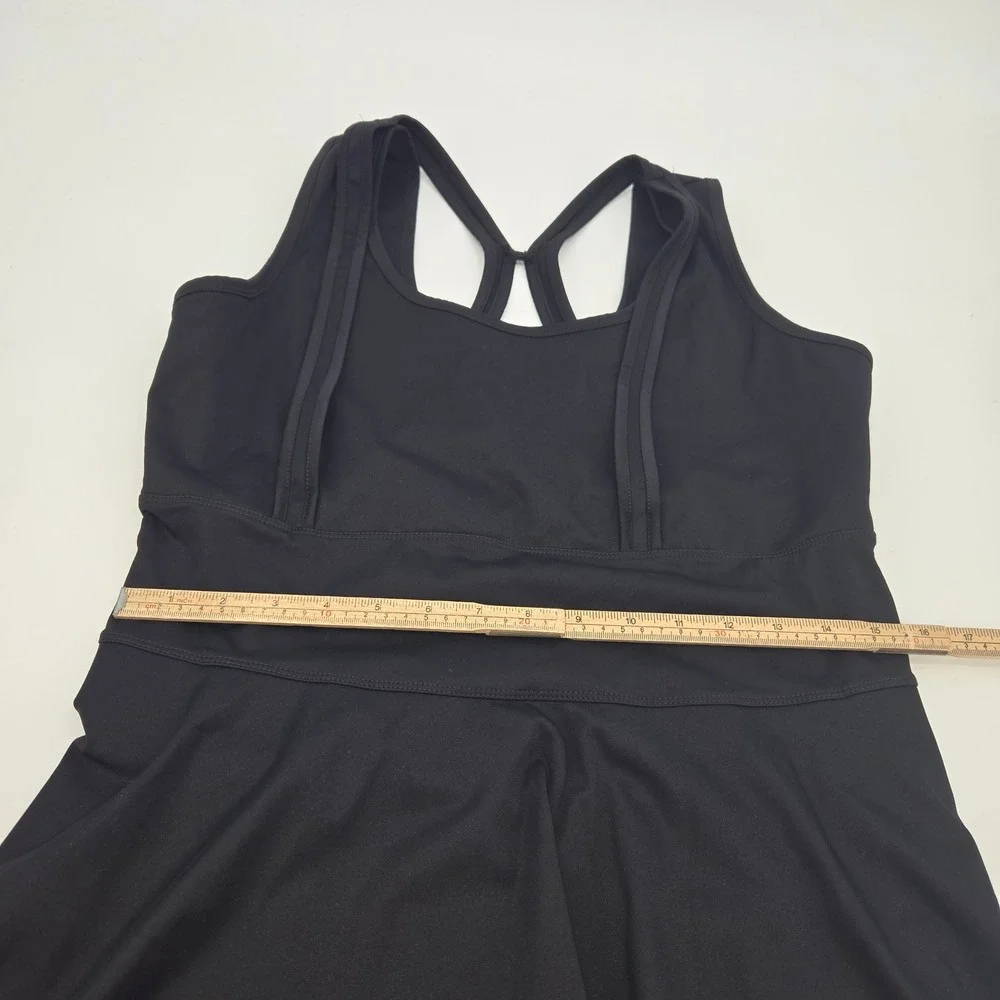 Athletic Tennis Dress Womens Size Large Black Racerback Activewear Stretch  Golf
